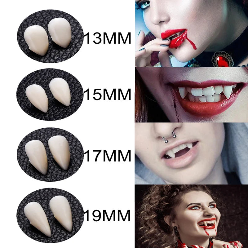 Neue 4 größe Vampire Zähne Fangs Zahnersatz Requisiten Halloween Kostüm Requisiten Party Favors Urlaub DIY Dekorationen horror erwachsene für kinder.