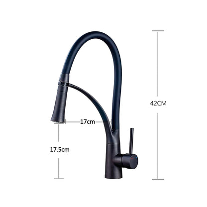 Matte Black  Kitchen Sink Faucet Pull Down Swivel Spout Kitchen Sink Tap Deck Mounted Bathroom Hot and Cold Water Mixers