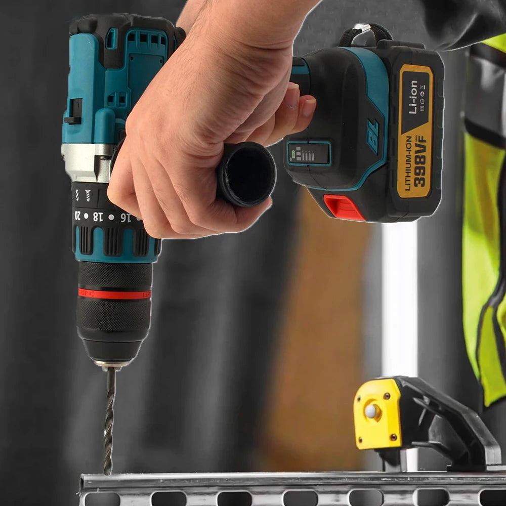 480 N.M Bürstenloser elektrischer Schlagbohrschrauber, 13 mm Akku-Bohrschrauber, Elektroschrauber, DIY-Treiber, Elektrowerkzeug für Makita 18 V Akku-Stift