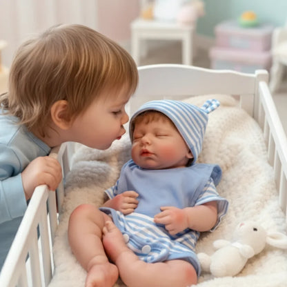 18Inch Can Open Mouth Close Eyes LouLou Full Solid Silicone Bebe Reborn Girl & Boy Doll With Rooted Hair Corpo De Silicone Doll.