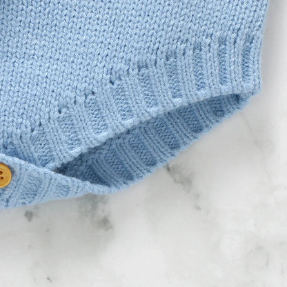 Baby Bodys Gestrickte Infant Mädchen Junge Sling Overall Ärmel Neugeborenen Kind Kleidung Niedlichen Cartoon Bunny 0-18M Overalls mode.