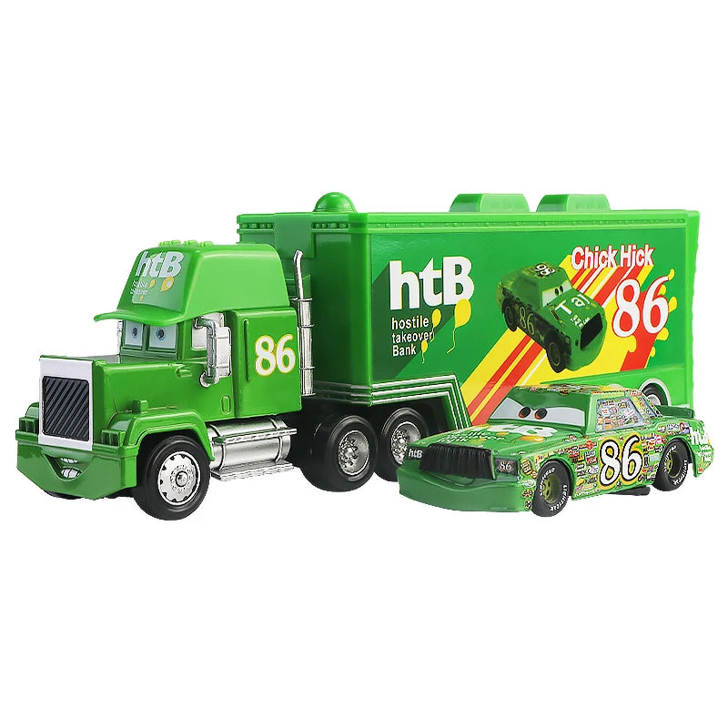 Disney Pixar Cars 2 3 Lightning McQueen Mack Uncle Jackson Storm Car Truck 1:55 Diecast Vehicle Metal Toys Gift for Children.