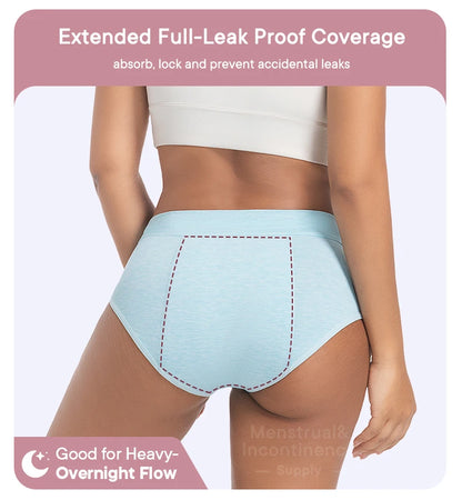 High Waist Leakproof Period Panties Bamboo Fibre Heavy Flow Absorbent Underwear Reusable Breathable.