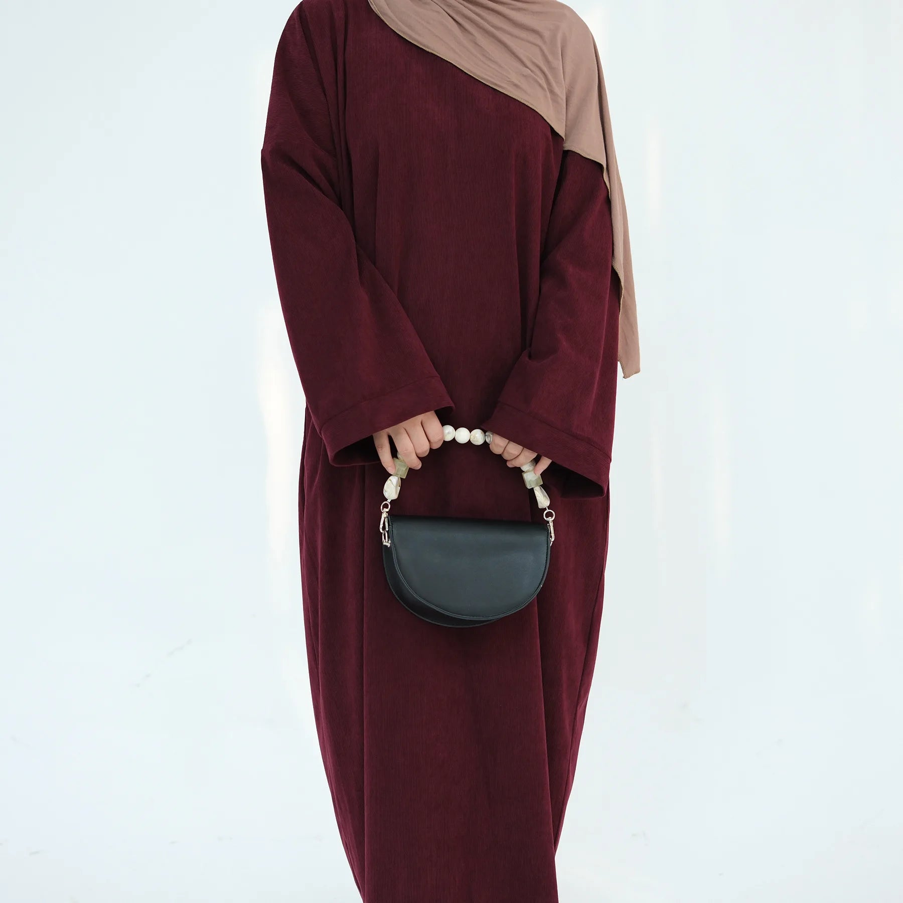 2024 Winter Dubai Women Corduroy Abaya Dress Ramadan Eid Arabic Modest Muslim Clothing Islam Party Jalabiya Fashion Turkey Robe.