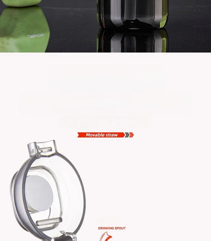 Portable Sports Water Cup For Men Tritan Material One Key Open Cover Fitness Cups High Temperature Seal Leakproof Kettle.