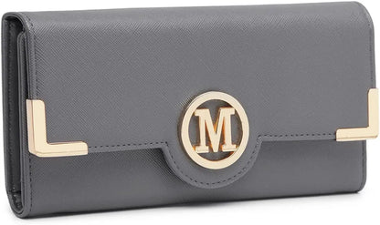 Miss Lulu WOMEN'S purse Long Wallet with zipper PU leather Card hand fan keys Holder Phone Case.