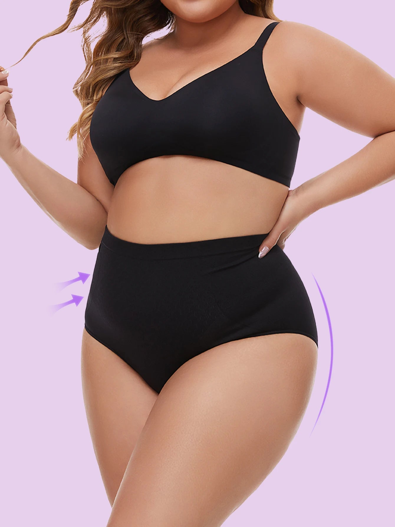Plus size women's panties Seamless Shapewear shorts High waist belly lift body panties Plus size shapewear bottoms.