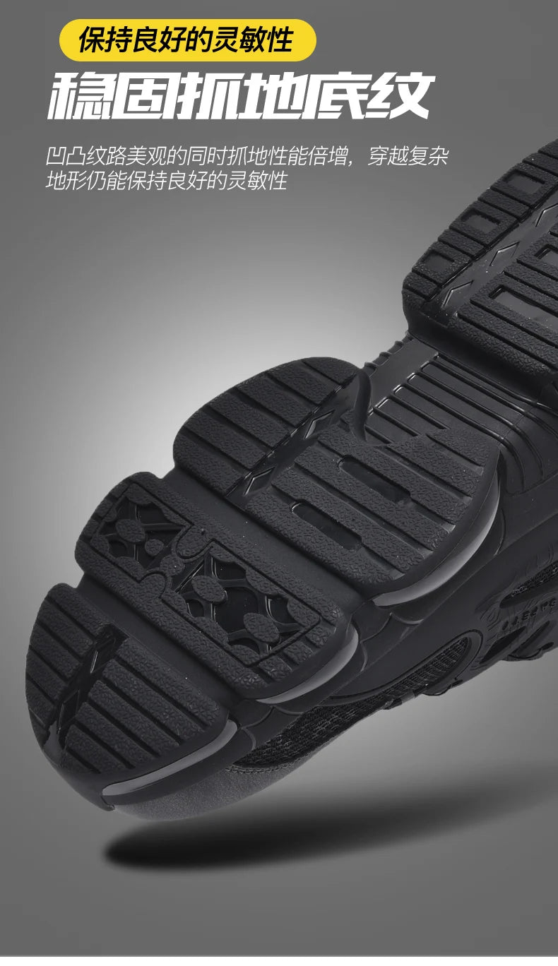 Men's Military Tactical Boots Army Boots Men Side Zipper Military Boots Men Anti-Slip Ankle Boots Work Safety Shoes Hiking Shoe