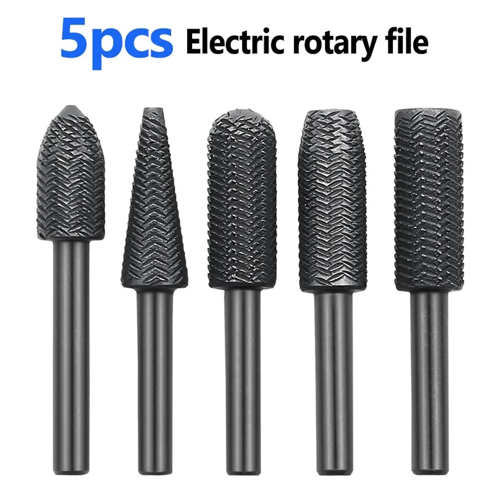5Pcs Hartmetall Grat Rotary Raspel Datei ACH Zylindrische Form Double Cut Fräser Für Die Grinder Bohrer Bits