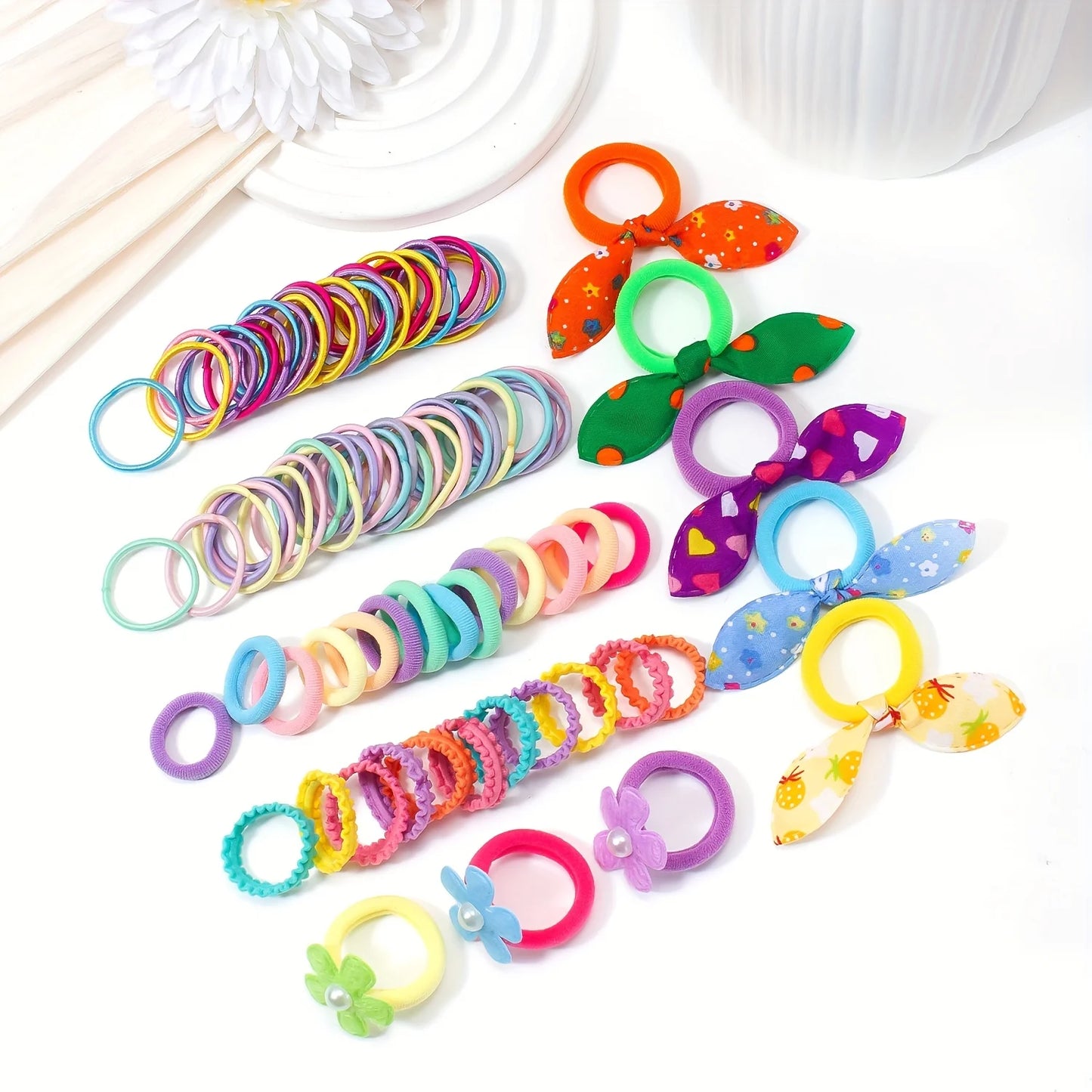 555-Piece Set Colorful Butterfly Hair Clips for Girls Sweet Elastic Bow Hair Accessories Hairpin Hairband Hair Accessories.