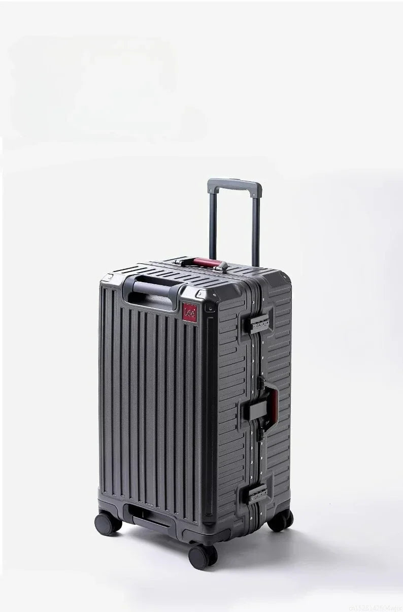 20-Handgepäck, Trolley mit Aluminiumrahmen, PC-Koffer, Reisekoffer mit breitem Griff