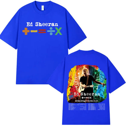 Ed Sheeran European Tour 2025 T Shirts Men Women Clothing Summer Cotton Casual Short Sleeve T-shirt Fashion Oversized Tee Shirt.