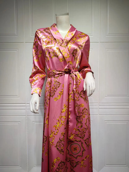 Frühling Muslimische Frauen Kleid Seide Marokkanischen Kaftan Langarm Türkei Dubai Spitze-up Abaya Islamische Kleidung Vestido Indien Kleider 2022