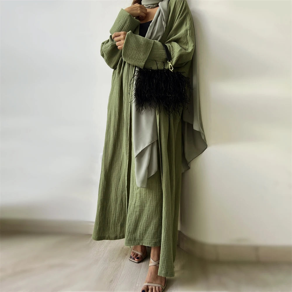 Modest Kimono Abaya Dubai Muslim Sets Islam Kaftan Dresses Kebaya Robe Femme Musulmane Abayas For Women Caftan Marocain Djellaba