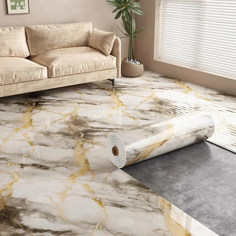 Marble Peel and Stick Wall Panels Removable Self-Adhesive Wallpaper for Kitchen Bathrooms Showers and Flooring Living Room Decor