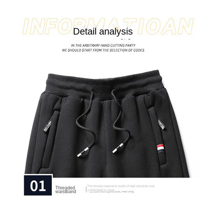 Winter Lambswool Warm Pants Men's Thick Fleece Thermal Trousers Men Fitness Jogging Drawstring Pants Male Sweatpants.