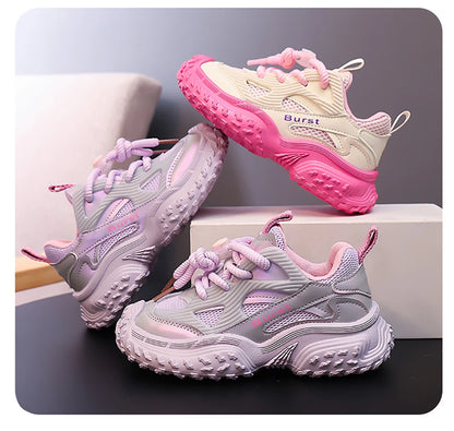 2025 Autumn Sport Shoes For Children PU Leather Waterproof Kid's Sneakers Anti-slippery Breathable Boy's Girl's Running Shoes.