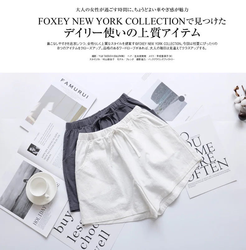 Summer Cotton Linen Shorts Women High Waist Oversize Shorts Short Pants Women Fashion Casual Sports Shorts Female S-XL