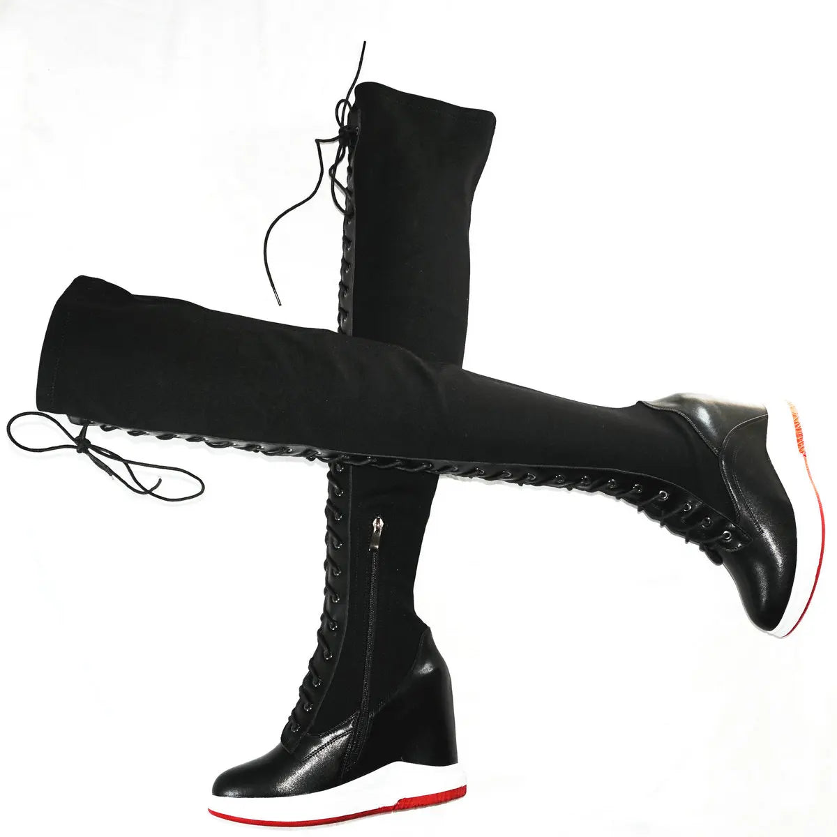 High Heel Pumps Plus Size 45 Shoes Women Big Size 46 Genuine Leather Wedges Over The Knee Boots Stretch Fabric Fashion Sneakers.