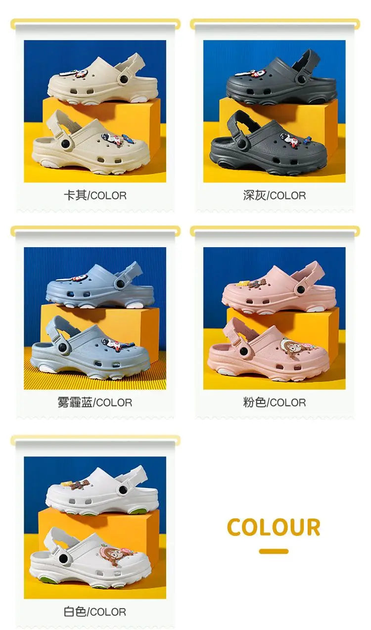 3-12y Kids Mules & Clogs Summer Boys Girls Sandals Cartoon 6 Colors Non-slip Comfortable Beach Slippers Children Garden Shoes 24.