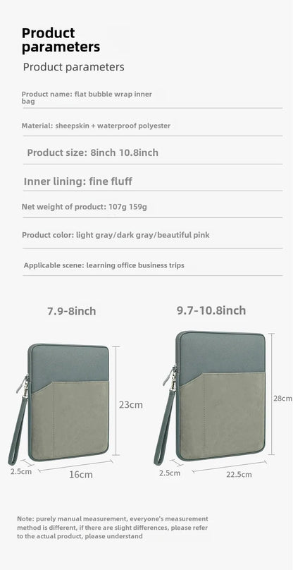 Tablet Bag Sleeve 7.9-1113 14 Inch Handbag for IPad Pro Samsung Xiaomi Bag Cover Shockproof Portable Pouch Pockets Tablet Cases.