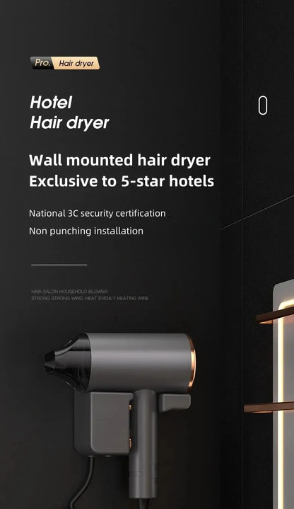 220V wall mounted Hotel Hair Dryer for Bathroom,Restroom Professional Blow Dryer,with Stand Rack,Specialised Motor for Hotel