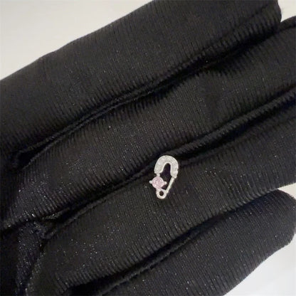 1PCS Cute Pink Zircon 316L Stainless Steel Ear Bone Nail New Fashion Y2K Punk Small Earring for Women Cochlea Jewelry Party Gift
