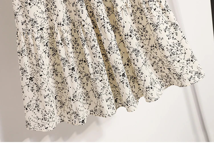 Zjaiss Autumn 2025 Floral Pleated A- Line Skirt Vintage Draped Elegant Chinese Style Women's Half-length Skirts With Lining.