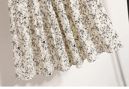 Zjaiss Autumn 2025 Floral Pleated A- Line Skirt Vintage Draped Elegant Chinese Style Women's Half-length Skirts With Lining.