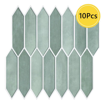 10 Pcs 3D Wall Panels, Peel and Stick Backsplash Tiles, Long Hexagon 3D Decorative Tiles for Interior Decor 30 X 30cm
