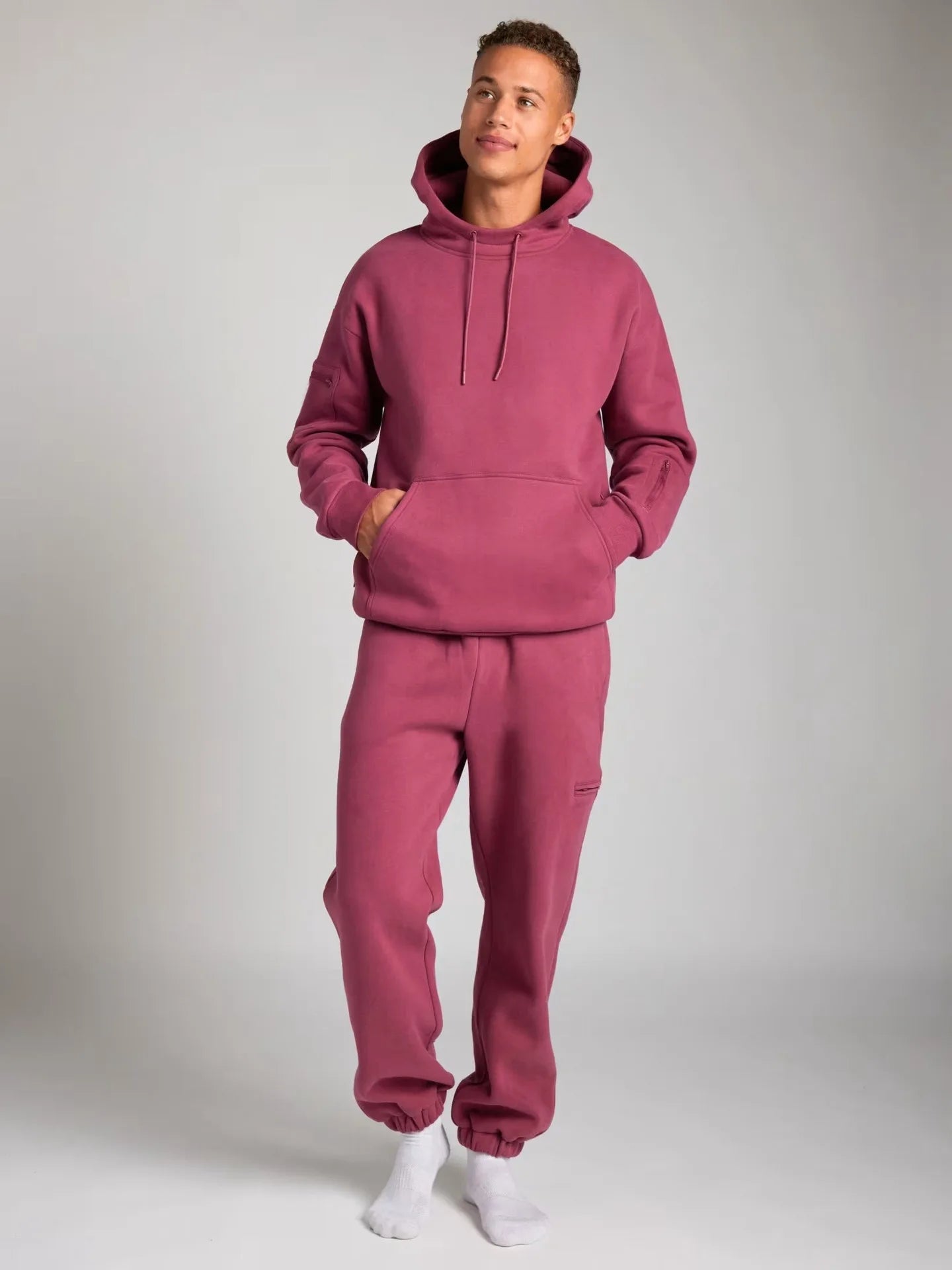 2025 Fitness Workout Outfits Autumn Winter Women Man Tracksuit Sport Pocket Sweatshirt Hoodies Sweatpants 2 Two Piece Set Lover