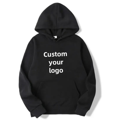 Customized hooded shirt for men and women, featuring photos and logos of your design. High end gifts in EU sizes.