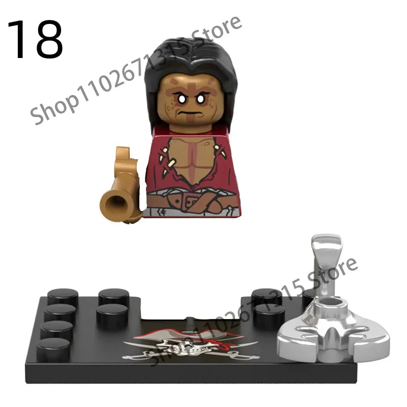 Movies Pirates Of The Caribbean Jack Sparrow Classic Movie Figures Head accessories Building Blocks Toys For Children.
