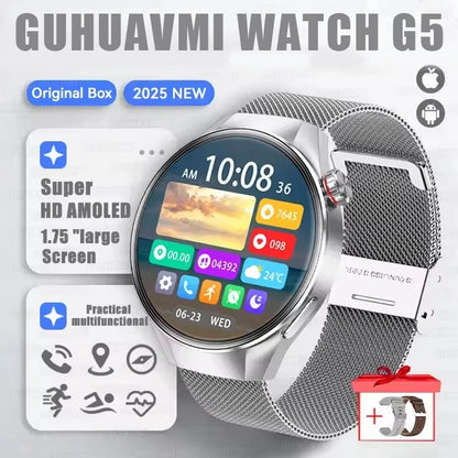 2025 New Originl Watch G5 PlUS Smart Watch 1.75" HD AMOLED Screen GPS track Heart Rate Bluetooth Call Compass Smartwatch for Men