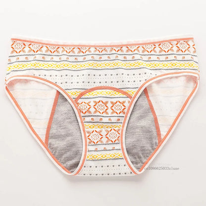 Menstrual Panties Leakproof Ladies Menstrual Pants Women's Cotton Briefs Teenager Student Mid Waist Panties for Menstruation
