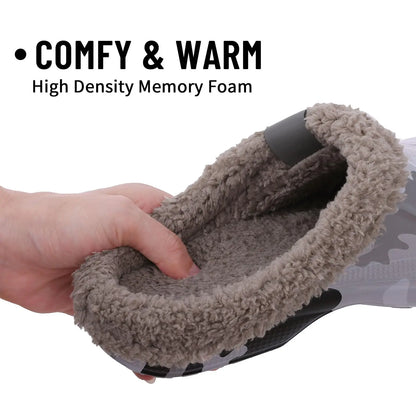 Fashion Men Cotton Slippers Winter Women Men Short Plush Slippers Casual Waterproof Garden Men Shoes New Fur Furry Cotton Shoes