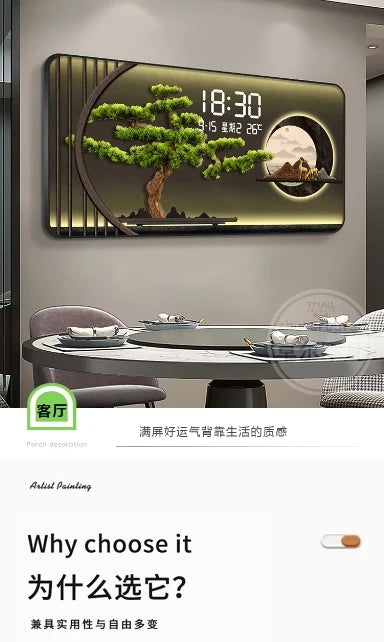 Temperatur Wohnzimmer Wanduhr Büro Horizontal Moderne Digitale Wanduhr Küche Design Horloge Murale Hause Dekoration