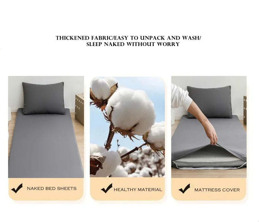 WASART 360° fully enclosed with zipper mattress protector cover student baby single double bed sheet protection pad 90/150cm.