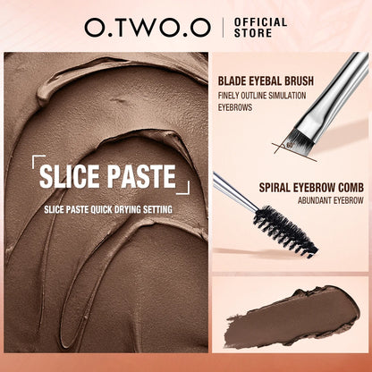 O.TWO.O Eyebrow Pomade Brow Gel Wax 2 IN 1 Waterproof Long Lasting Creamy Texture Eye Brow Tint Enhancers Cosmetics Makeup.