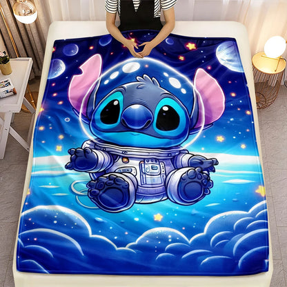 Lilo & Stitch, Stitch Printed Sofa Soft Warm Flannel Throw Blanket.Office,Camping,Picnic,Outdoors,Nap Cape,Bedroom Blankets.