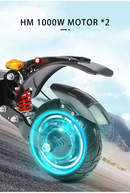 Halo Knight T108 28.8Ah 1000W Dual Motor Faldable Electric Scooter 65KM/H Max Range 60KM On-Road Tire E Scooter with Suspension.