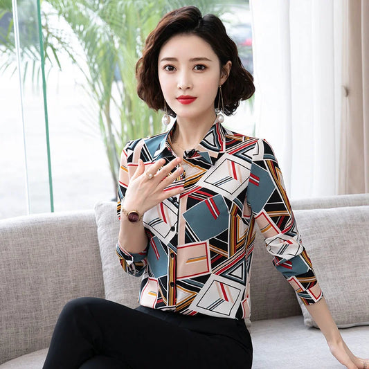 Printed Shirt for Women Long Sleeves Fashionable and Stylish Top.