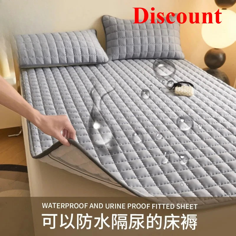 New class A skin-friendly padded cotton curve grid waterproof mattress mattress mattress protective mat.