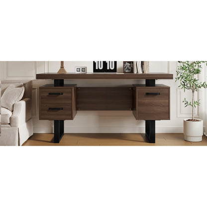 Moderner Schreibtisch im minimalistischen Stil, MDF-Desktop mit hochwertigem Stahlrohr, super langlebig, Aufbewahrungsdesign, geräuschlose Schublade