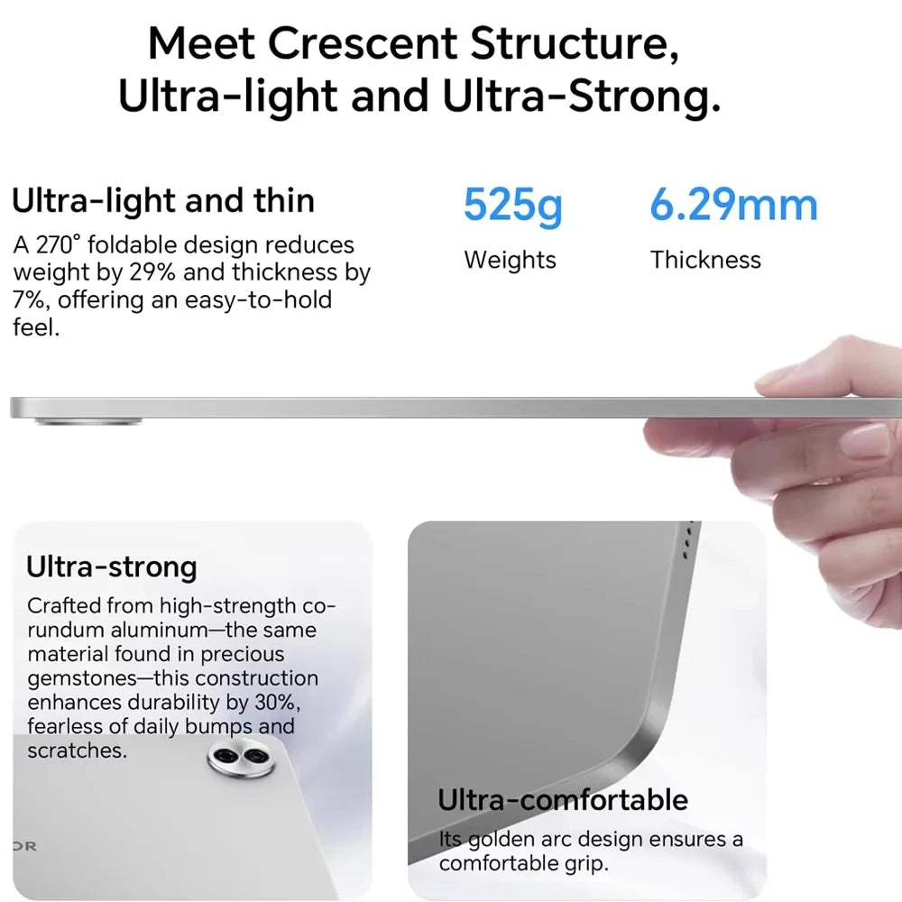 HONOR Pad 10 Tablet 8GB+256GB,12.1-inch 120Hz 2.5K(2560*1600) Display,Snapdragon 7 Gen 3 10100mAh Battery,MagicOS 9.0 (Android 15),8MP camera,WIFI 6,Bluetooth 5.3.