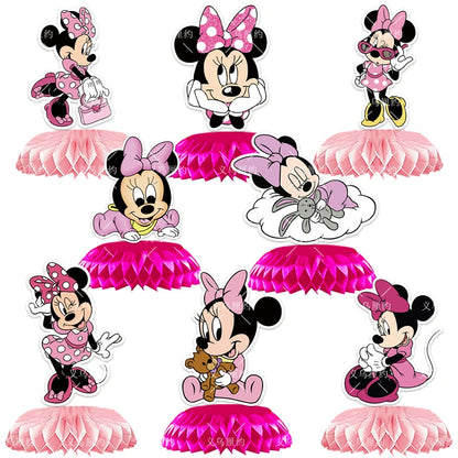 Disney Minnie Mouse Birthday Party Decoration Pink Minnie Paper Cups Plates Napkin Tablecloth Tableware Balloosn Baby Shower Kid