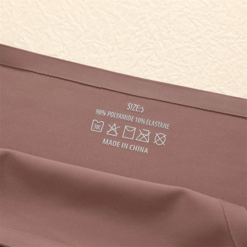 3Pcs/Set Women Seamless Panties Sexy Ultra-thin Briefs Female Ice Silk No Trace Underwear Low Rise Solid Color Soft Lingerie.
