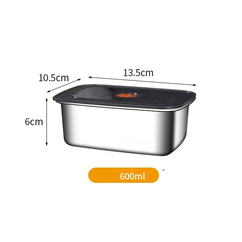 Stainless Steel Camping Lunch Box Sealed Leak-proof Bento Box Microwave Suitable Large Capacity Refrigerator Freezer Storage Box
