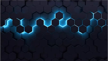 Custom Technology oriented KTV wallpaper private rooms 3D concave hexagonal wall panels e-sports room geometric home decoration