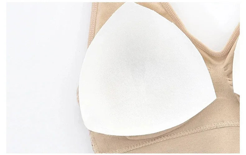 Breathable Sports Bra Top Fitness Women Brassiere Removable Padded Sport Bra Running Gym Seamless Push Up Bras.